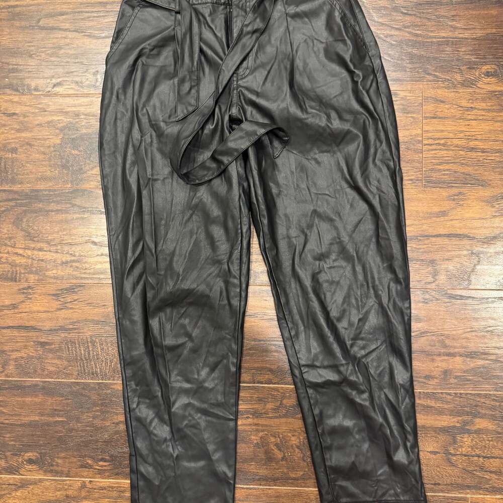 Sofia Jeans by Sofia Vergara Women's Faux Leather Belted Jogger Pants